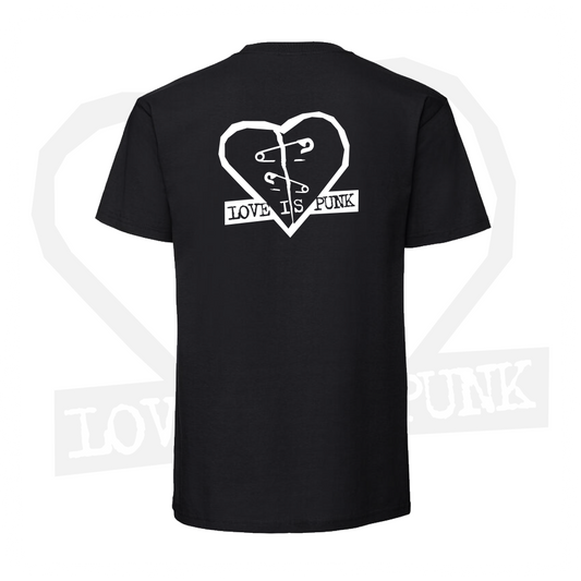Love Is Punk - Musta T-paita - Logo edessä ja takana