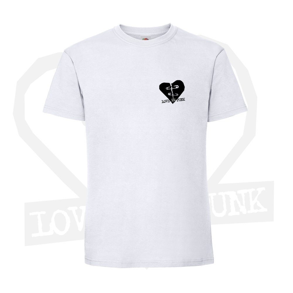 Love Is Punk - Valkoinen T-paita - Logo edessä ja takana