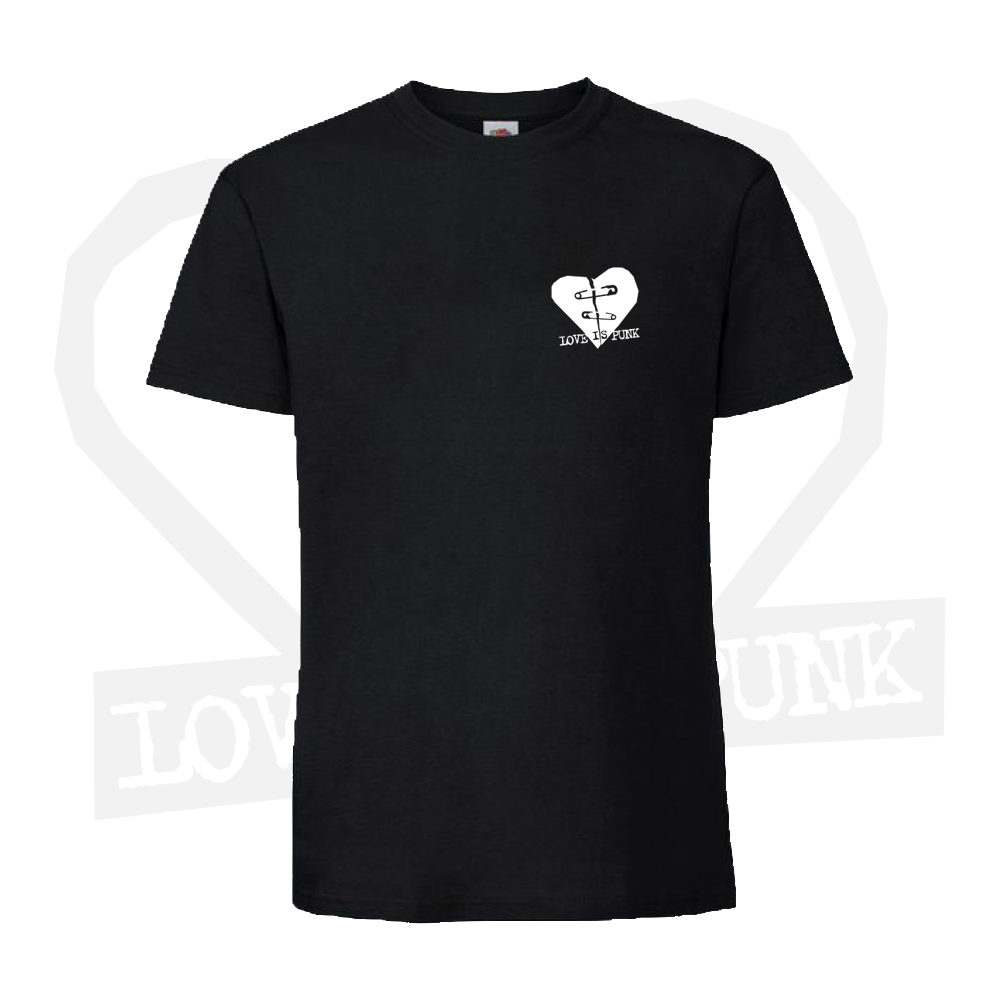 Love Is Punk - Musta T-paita - Logo edessä ja takana