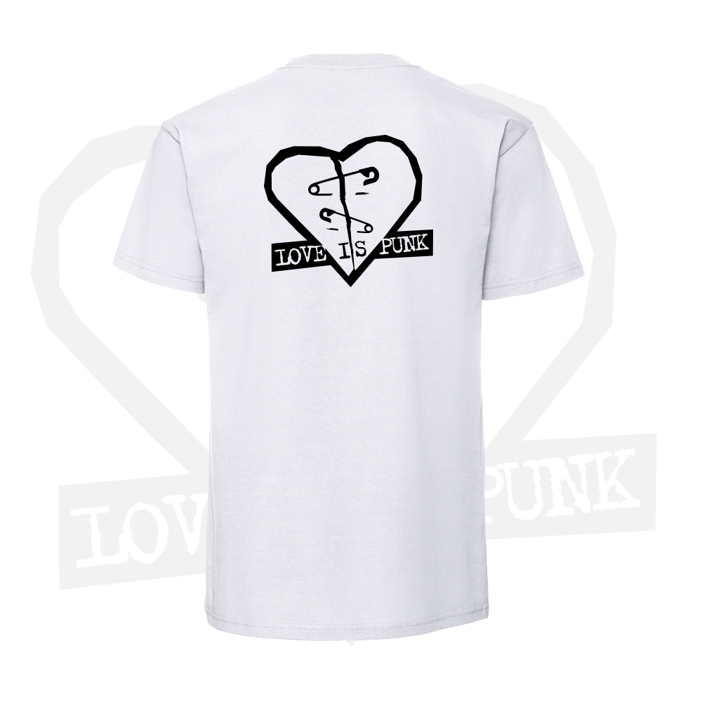 Love Is Punk - Valkoinen T-paita - Logo edessä ja takana